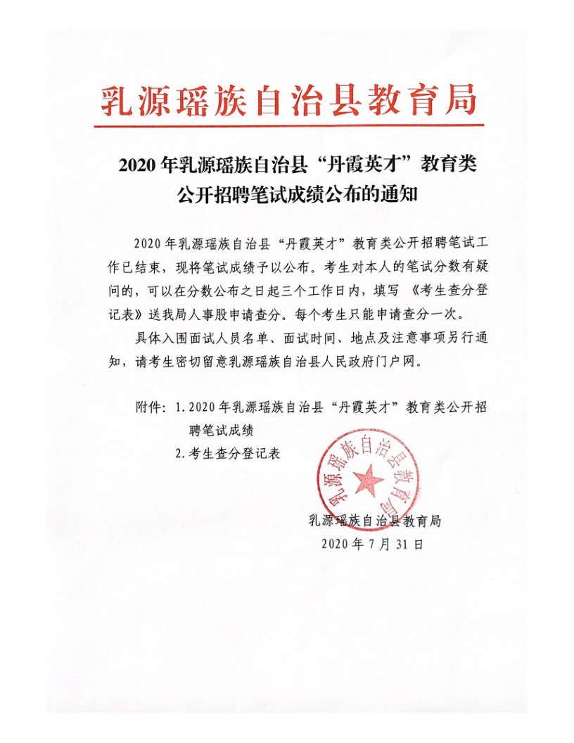 2020年广州市增城区公开招聘教师（省内设点）教学能力测试成绩公告